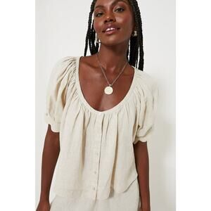 TUCKERNUCK Natural Linen Tully Top Size M NWT Retail $128 Tuckernuck